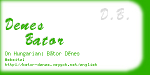 denes bator business card
